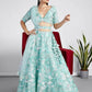 House of Panchhi Turquoise Blue Organza Sequins, Zarkan And Thread Embroidery Lehenga Choli & Dupatta | Swadesiicart