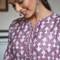Jyoti Fashion Women's Purple Pure Muslin Heavy Digital Printed Kurta Plazo Set | Swadesiicart