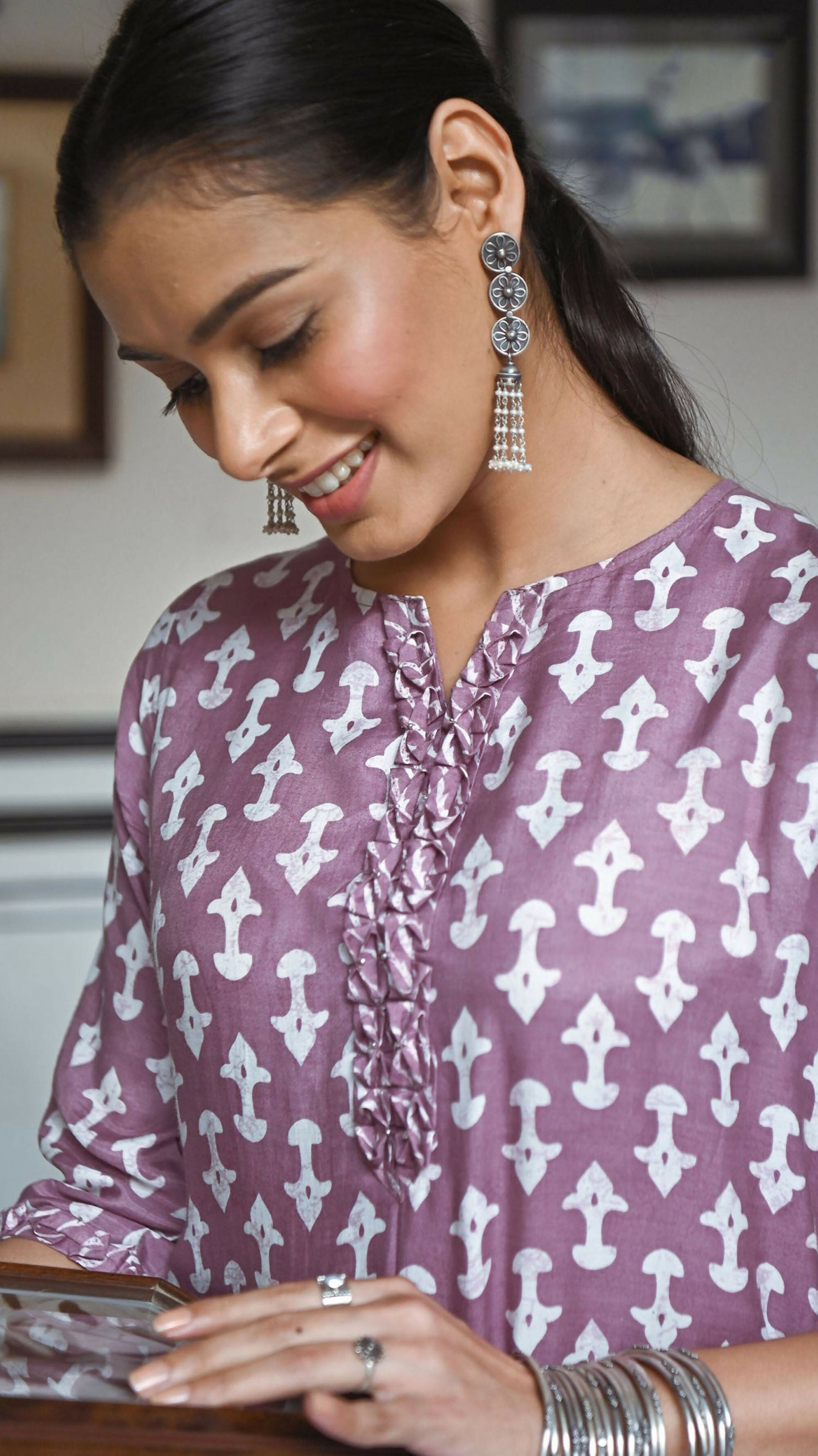 Jyoti Fashion Women's Purple Pure Muslin Heavy Digital Printed Kurta Plazo Set | Swadesiicart