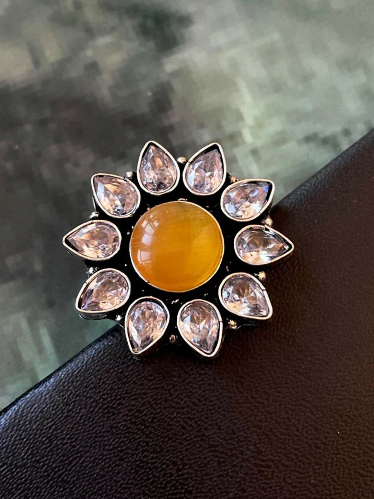 Joban Fashion Monalisa Stone Partywear Trendy Adjustable Ring | Swadesiicart