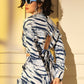 Blue Crepe Digital Printed Top With Matching Trouser - Shivani
