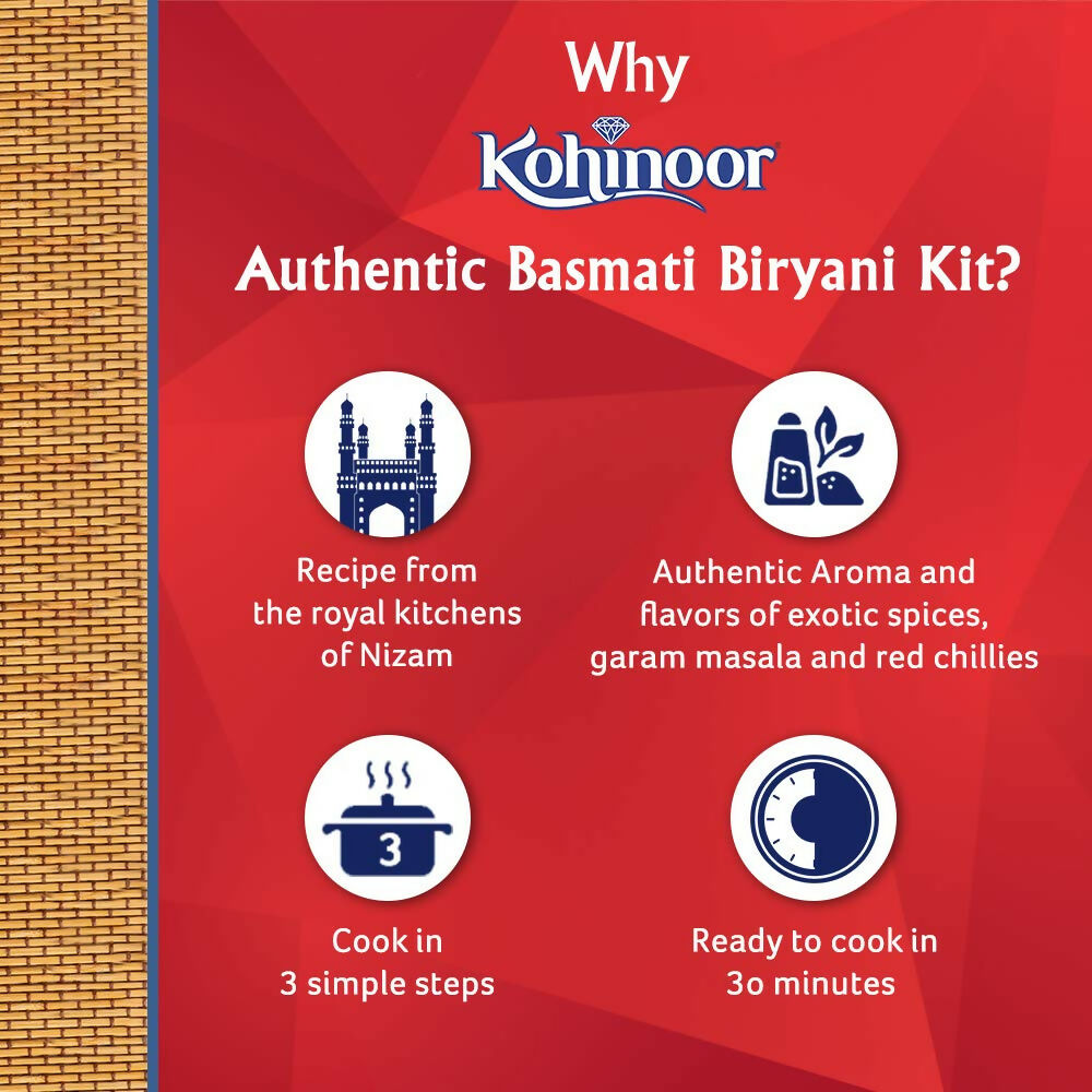 Kohinoor Authentic Hyderabadi Biryani Kit - Swadesiicart
