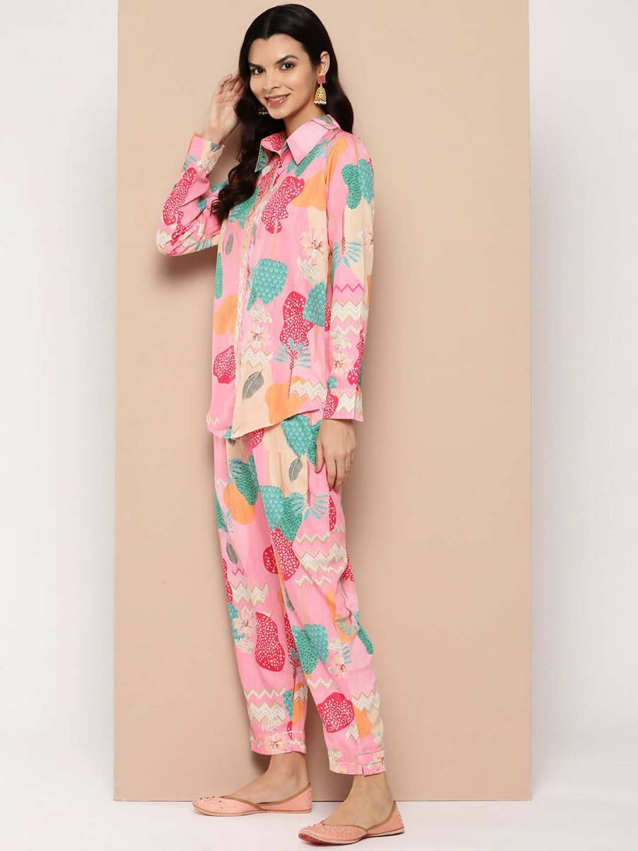 Ahalyaa Women's Traditional Wear Co-ods - Pink