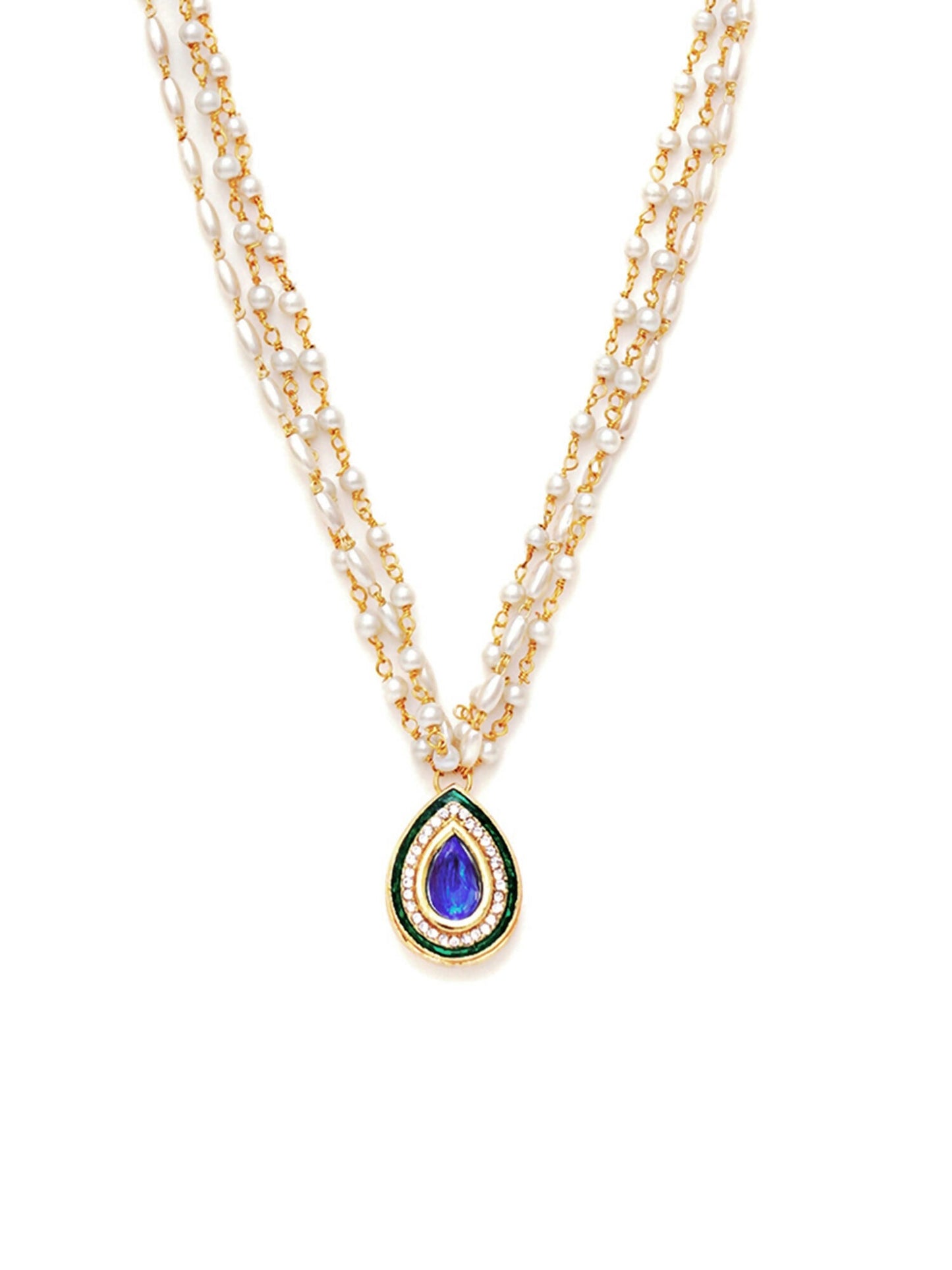 Kundan Necklace (Gold) - Ruby Raang | Swadesiicart