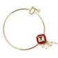 White Red Gold-Polished Kundan-Studded Beaded Nosepin - Ruby Raang | Swadesiicart