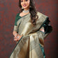 Lorenvalley Fashion Green Soft Silk Woven Design Gold Zari Weaving Saree - Swadesiicart