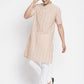 Even Apparels Yellow Pure Cotton Men's H/S Kurta With Band Collar | Swadesiicart