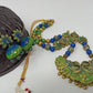 Terracotta Long Haram Set-Beautiful Dazzling Peacock Pendent With Ear Hanging Jhumkas