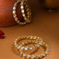 NVR Women's Set of 4 Gold-Polished Kundan Studded Traditional Bangles - Swadesiicart