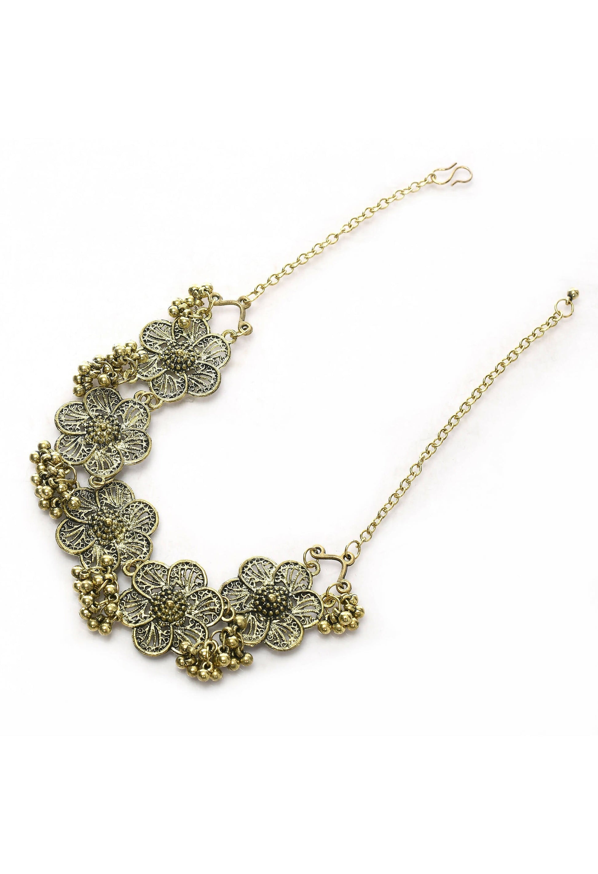 Mominos Fashion Johar Kamal Golden-Plated Brass Finish Floral Desgin Choker For Women | Swadesiicart