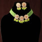 Mominos Fashion Johar Kamal Women's Pista Beads Pearls Gold-Plated Jewellery Set