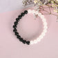 NVR Men & Women Black & White Marbel Crystal Elasticated Bracelet - Swadesiicart