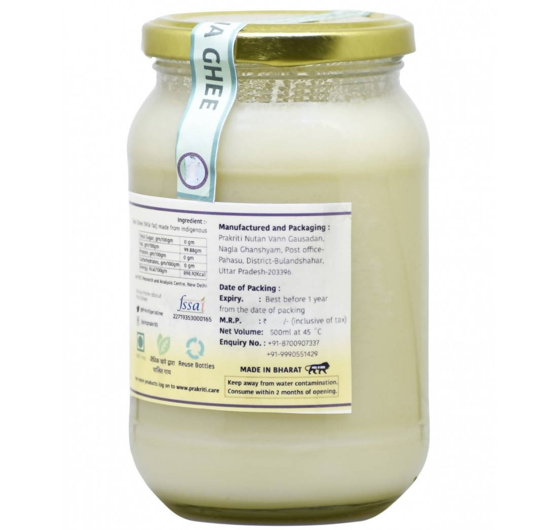 Prakriti Desi Cow Bilona Ghee | Organic Desi Cow Ghee | Pure organic ghee, traditionally-churned, chemical-free, granular ghee, nutritious by nature - Swadesiicart