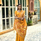Vishnu Weaves Women's Yellow Cotton Silk Zari Woven Butta Work Saree with Blouse - Swadesiicart
