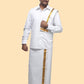 Rajavivaha Cotton White Color Dhoti | Swadesiicart
