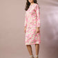 Myshka Women's Pink Printed Round Neck Party Top With Skirt Co-ord set - Swadesiicart