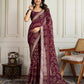 Ai Fashion Wine Georgette Rajwadi Bandhani Print Party Wear Saree