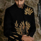 Black Bandhgala With Embroidery-Leaves by Hilo Design