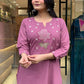 The52 Peach Women's Gorgeous Embroidered Cotton Fabric Straight Kurta Pant with Dupatta Set - Swadesiicart