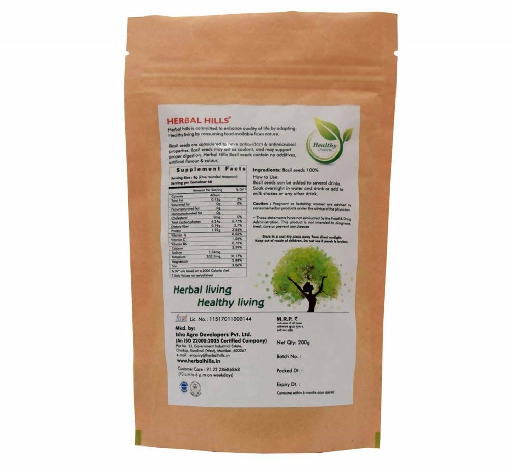 Herbal Hills Basil seeds Ocimum basilicum | Swadesiicart