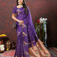 Lorenvalley Fashion Purple Soft Paithani Silk Woven Design Copper Zari Meenakari Weaving Saree - Swadesiicart