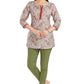 Snehal Creations Charming Cream Rayon Short Kurti Tunic Top - Snehal Creation Inc