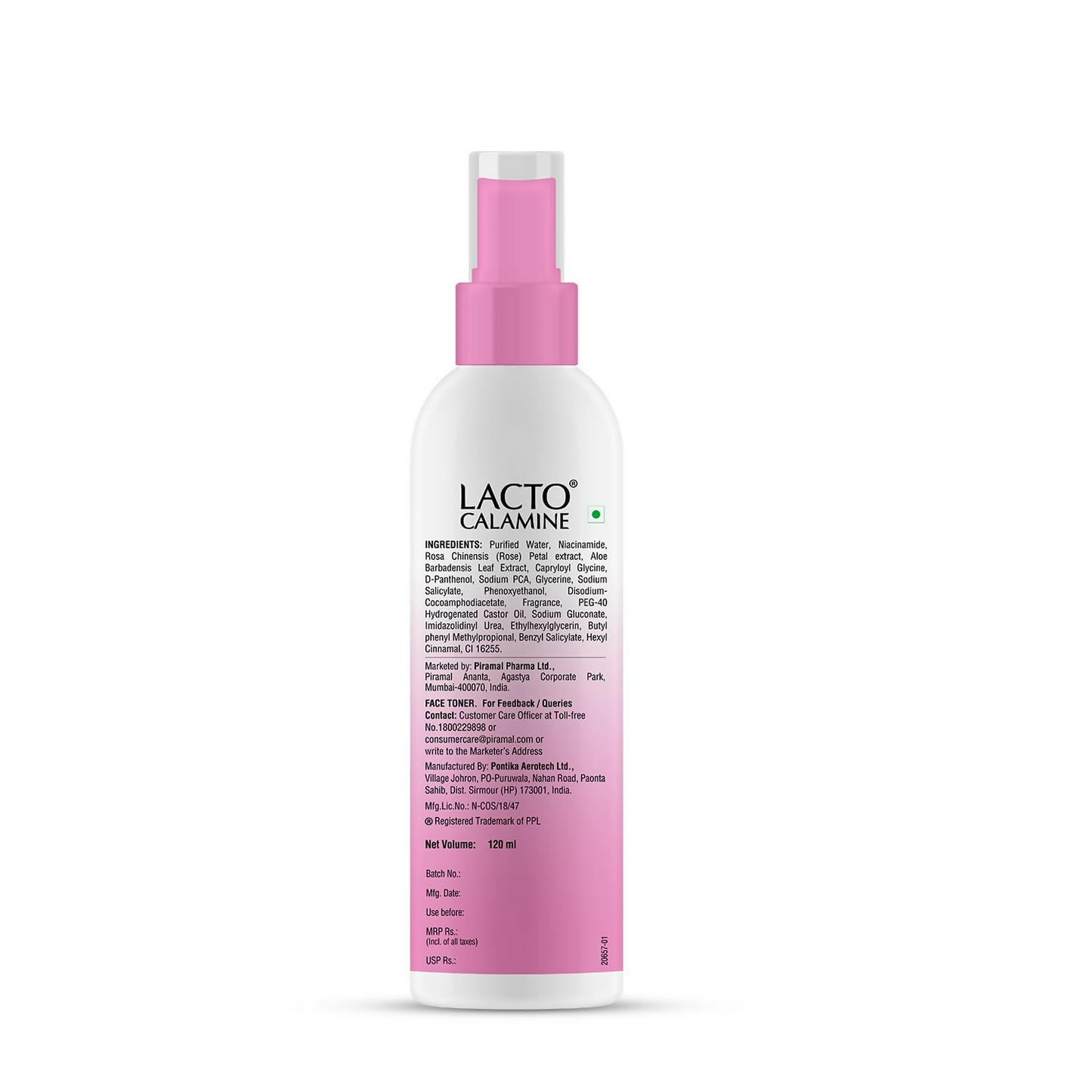 Lacto Calamine Rose Water Toner - Swadesiicart