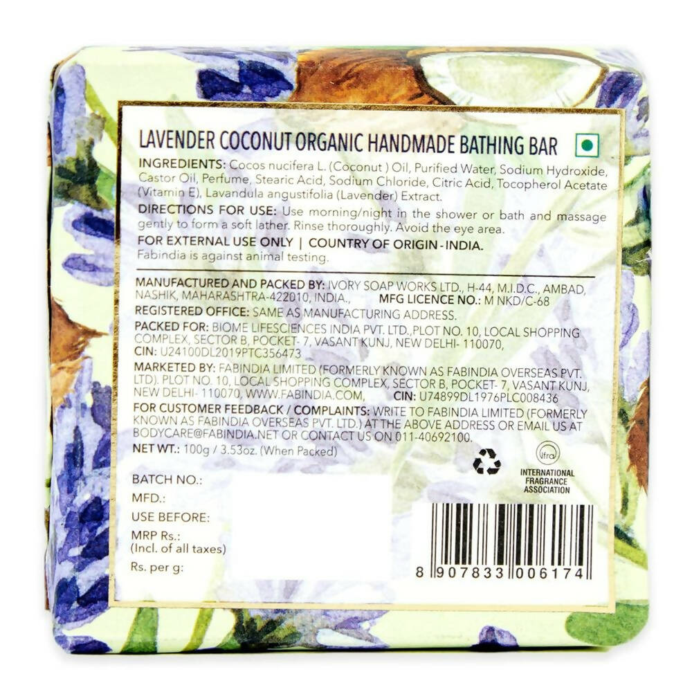 Fabessentials Lavender Coconut Organic Handmade Bathing Bar - Swadesiicart