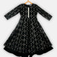 Ahalyaa Black Chanderi Gold Foil Printed Kids Dress For Girls | Swadesiicart