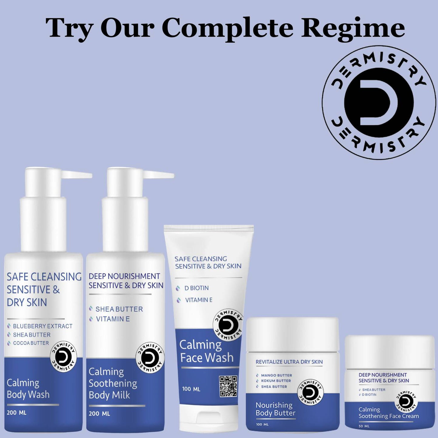 Dermistry Sensitive & Dry Skin Nourishing Body Butter & Calming Soothening Face Cream - Swadesiicart