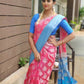 DEIANA'S Beautiful Designer Golden zari Soft Lichi Silk Saree - Pink - Swadesiicart