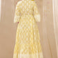 Juniper Womens Limeyellow Cambric Printed Tiered Dress With Flared Sleeve | Swadesiicart