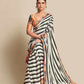 Black Bright Moss Designer Digital Printed Party Wear Saree - Be Verly