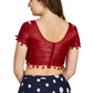 Aastha Fashion Women's Maroon Art Silk Pom Pom Lace Readymade Blouse