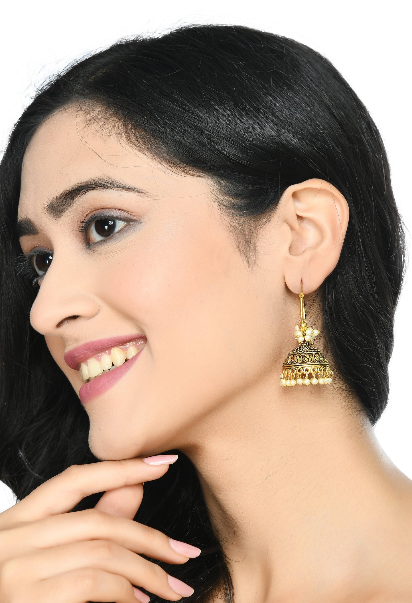 Mominos Fashion Johar Kamal Designer Golden Color Jhumkas | Swadesiicart