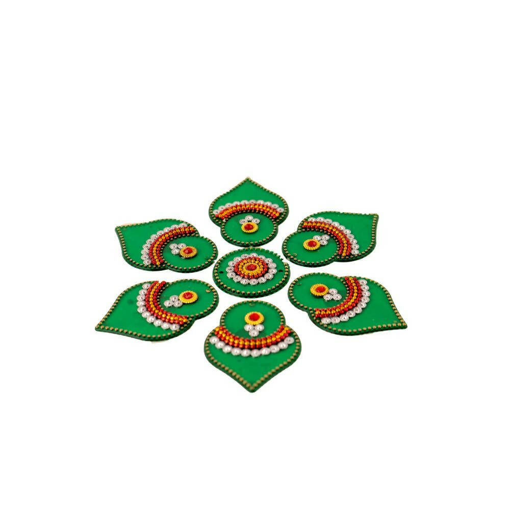 Kundan HandiKrafts Designer Double Layered Rangoli Green (Baby) - Swadesiicart