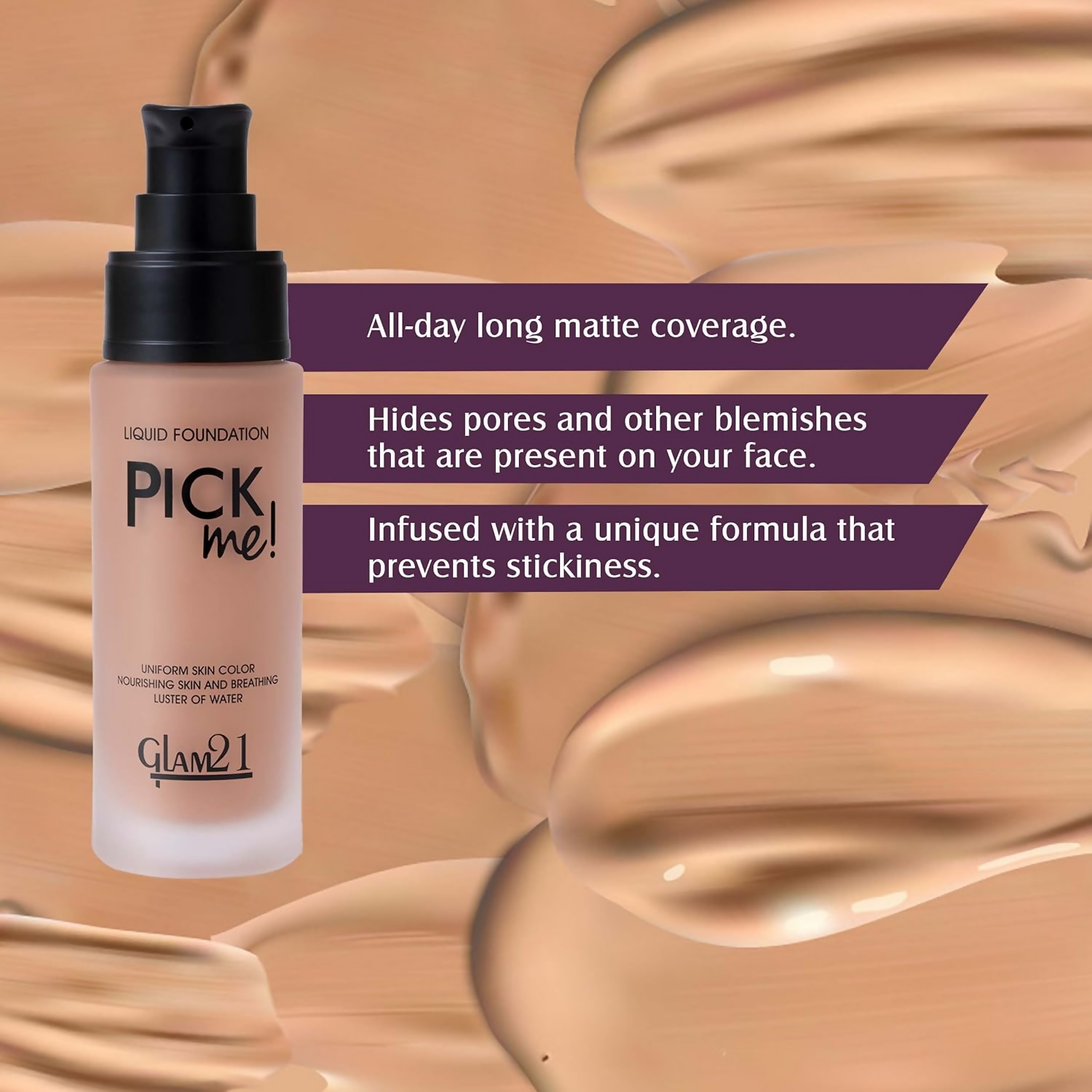 Glam21 Pick Me Matte Foundation - Sundane - Swadesiicart