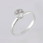 VOJ white CZ-detail Stainless Steel Cubic Zirconia Silver Plated adjustable finger Ring | Swadesiicart
