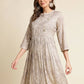 Grey Chiffon Paisley Printed Top - Himanshi - Swadesiicart
