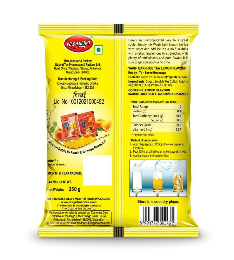 Wagh Bakri Instant Premix Ice Tea - Lemon Flavour - Swadesiicart