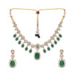 Nuyug 18K Gold Plated Emerald Blossom Necklace Set | Swadesiicart