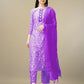 Jyoti Fashion Women's Purple Rayon Embroidery & Sequence work Kurta with Trouser & Dupatta | Swadesiicart