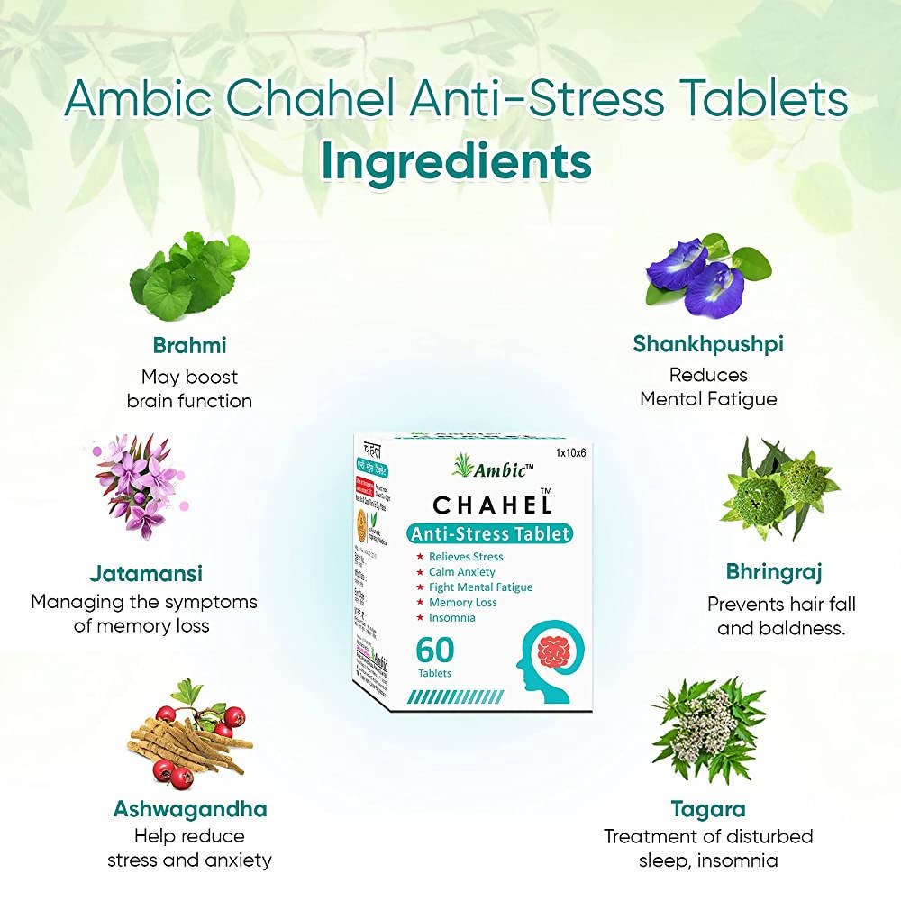 Ambic Chahel Anti-Stress Tablets | Swadesiicart