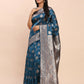Astita Banarasi Silk Teal Blue Saree | Swadesiicart