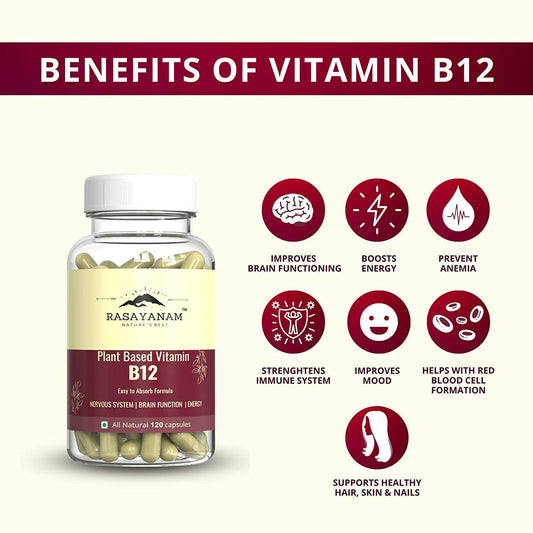Rasayanam Plant Based Vitamin B12 Capsules for Men & Women - Swadesiicart