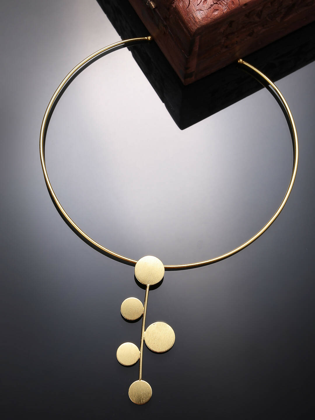 NVR Women Gold-Polished Circular Choker Necklace | Swadesiicart