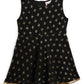 Ahalyaa Black Georgette Gold Foil Print Kids Peplum style Kurta Sharara Set With Dupatta For Girls | Swadesiicart