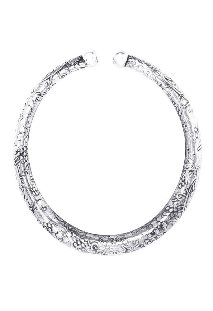 Mominos Fashion Kamal Johar Oxidised Silver Pressing Style Anklets | Swadesiicart