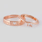 VOJ Stainless Steel Cubic Zirconia Gold-Polished Adjustable Couple Ring Set | Swadesiicart