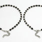 NVR Women's Evil Eye Black & Silver Anklets | Swadesiicart